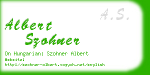albert szohner business card